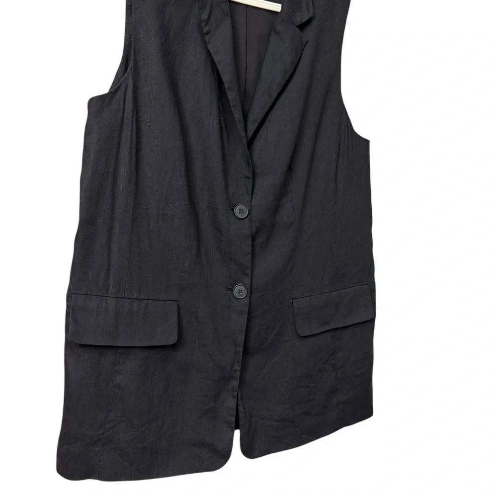 Nordstrom linen‎ Blend Black Vest Size Large
